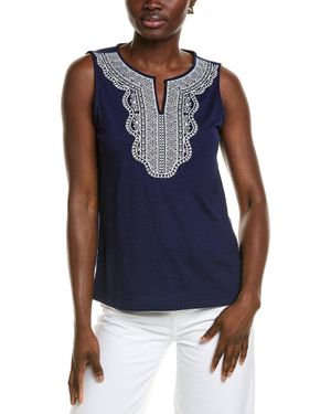 売れ筋商品|||ジョーンズニューヨーク カットソー トップス レディース Petite Embroidered Sleeveless Top Pacific Navy / Nyc White ジョーンズニューヨーク カットソー トップス レディース Petite