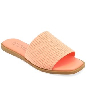 Journee Collection Apos;S Prisilla Medium And Wide Width Flat Sandals - Pink