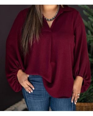 Ivy Jane Pop A Collar Top - Purple