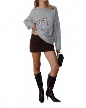 Bailey Rose Suede Mini Skort With Pocket Detail - Gray