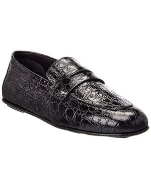 Giuseppe Zanotti Rupert Croc-Embossed Leather Loafer - Black