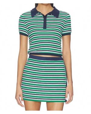 Jonathan Simkhai Marine Knit Polo - Green