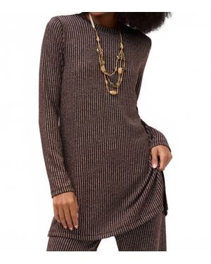 Johnny Was Jenna Metallic Tunic - Brown