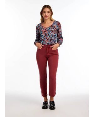 Fdj Olivia Bootcut Ankle Jeans - Red