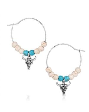Montana Silversmiths Skies Beaded Hoop Earrings - Blue
