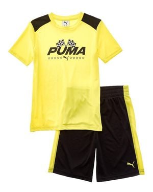PUMA 2Pc T-Shirt & Short Set - Yellow