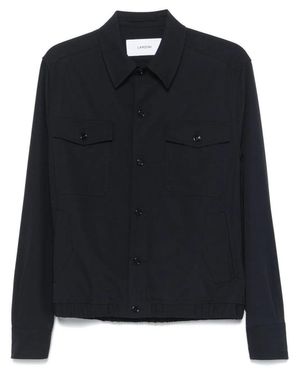 Lardini Button-Up Wool Jacket - Black