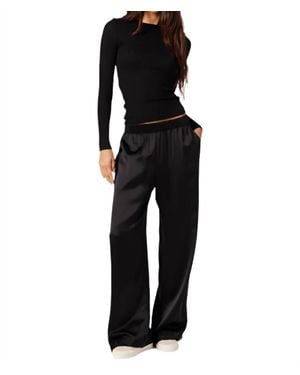 SABLYN Brynn Wide Leg Silk Pant - Black