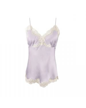 Gold Hawk Silk With Lace Camisole - Purple