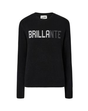 MC2 Saint Barth Long-Sleeved Sweatshirt With Rhinestone Detail - Black