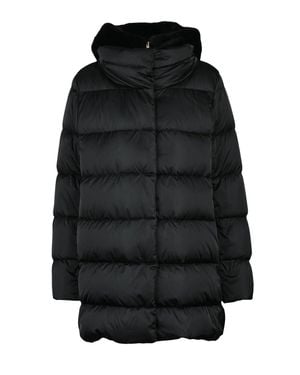 Herno Down Jacket With Removable Plush Collar - Black
