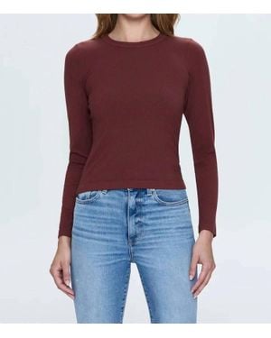 Pistola Bailey Long Sleeve Crew Neck Top - Red