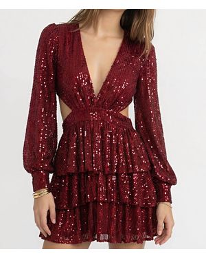 Akalia Freja Flare Mini Dress - Red