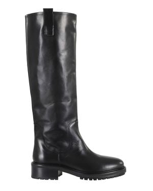 Aeyde Henry High-Leg Pullers Leather Boots - Black