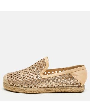 Stuart Weitzman Metallic Leather Espadrille Flat