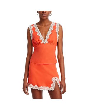 Nia Celia Applique Knit Cropped - Red