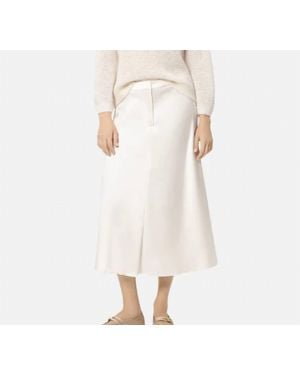 Luisa Cerano Satin Midi Skirt - White