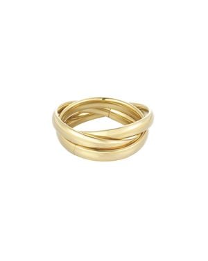 Adornia Tarnish Resistant 18K Plated Rolling 3-Band Set - Metallic