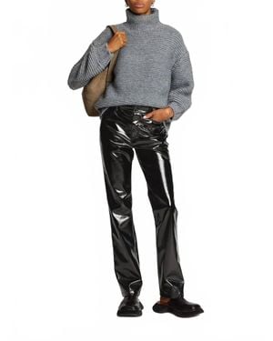 Proenza Schouler Lacquered-Effect Straight-Leg Pants - Gray
