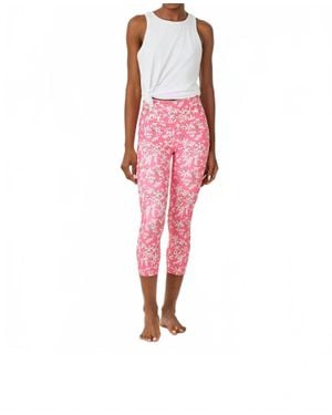 Lilly Pulitzer Upf 50+ Luxletic Weekender High Rise Crop Leggings - Red