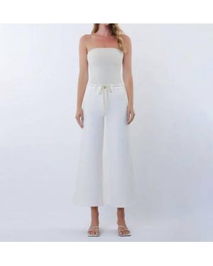 VERVET BY FLYING MONKEY High Rise Crop Wide Leg Jeans - White