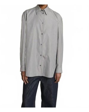 Soeur Grenade Oversized Striped Shirt - Gray