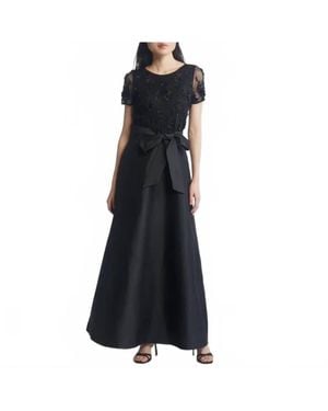 Pisarro Nights 3D Floral Bodicebeaded Gown Dress - Blue