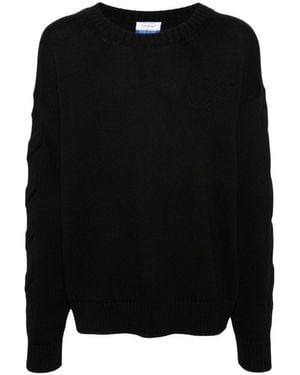 【送料&関税込】Off-White Long Sleeve Crew-neck Sweater TAIAOJING Crewneck Sweaters for Men Ribbed Knit Casual