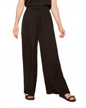 Renuar Air Flow Wide Leg Pants - Black
