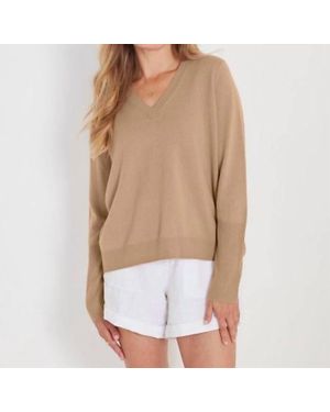 Not Monday Ella V-Neck Sweater - White