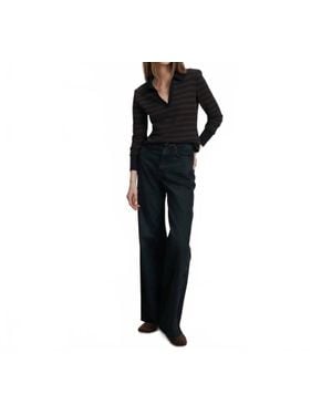 Veronica Beard Kamal Stripe Polo Sweater - Black