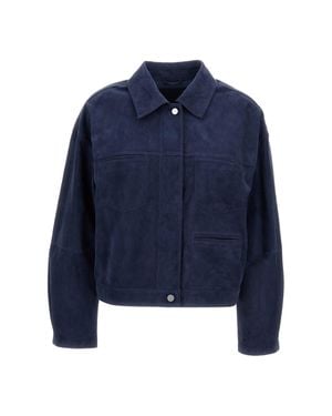 DESA NINETEENSEVENTYTWO Leather Suede Jacket - Blue