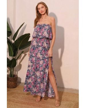 TRUEDAMES Bloom Party Strapless Maxi Dress - Pink