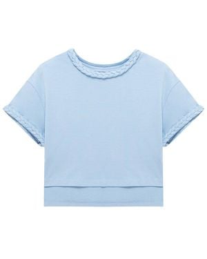 Habitual Braided Sleeve Top - Blue