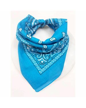 Love and Repeat Paisley Pattern Bandana - Blue