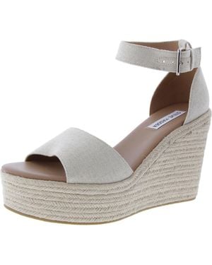 Steve Madden Zillow Adjustable Denim Platform Sandals - Gray