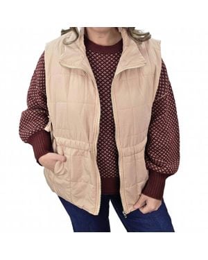 Haptics Full Zip With Adjustable Side Ties Vest - Brown