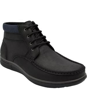 Aston Marc Hertel Lace-Up Faux Leather Chukka Boots - Black