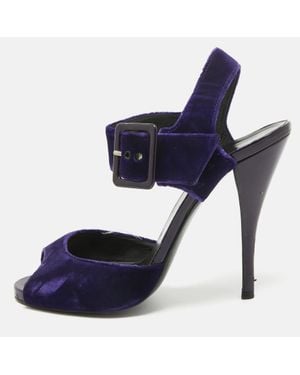 Pierre Hardy Velvet Ankle Strap Sandals - Blue