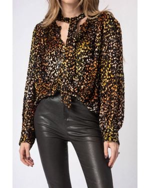 IRO Pouna Metallic Textured Print Blouse - Black