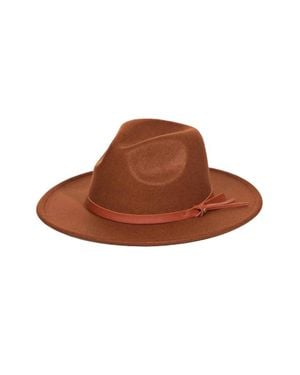 Fame Classic Wide Brim Festival Fedora Hat - Brown