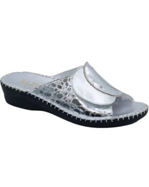 La Plume Paola Leather Slide - Blue
