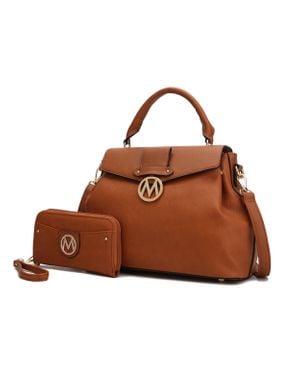 MKF Collection by Mia K Aurora Satchel & Wristlet Wallet Handbag Purse By Mia K - Brown