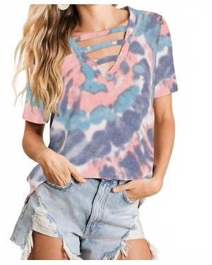 Bibi Harmony Strappy Tie Dye Top - Blue
