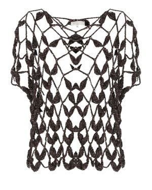 Antonelli Saponaria Sequined Cut-Out Tank Top - Black