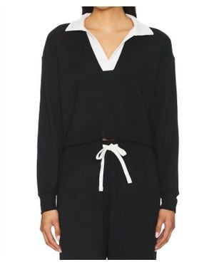 Splits59 Joan Fleece Polo Sweatshirt - Black