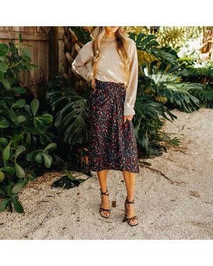 Ba&sh Phoebe Print Midi Skirt - Green