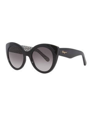 Ferragamo Sunglasses Cat Eye Full Rim, Frame And Gradient Lens Sf964S003 - Black