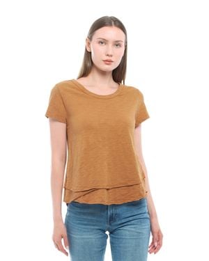 Wilt Short Sleeve Mock Layer Tee - Blue