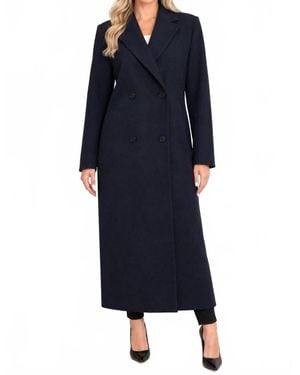 Theory Suffolk Double Breasted Coat - Blue